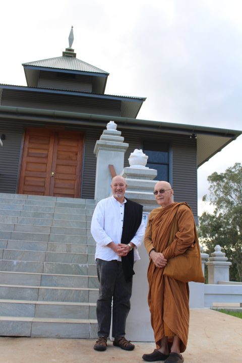 John Barter with Ven. Ajahn Pannya ath the Bodhi Tree Monastery in Lismore May 2019